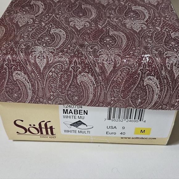 Brand new in box, Sofft Maben shoes size 9 in white/multi. Weave thong heel sand - Picture 11 of 12